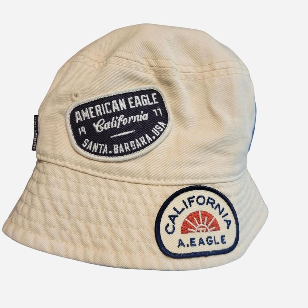 American Eagle Outfitters Unisex Bucket Hat Surf Beach Patches Vacation Coastal